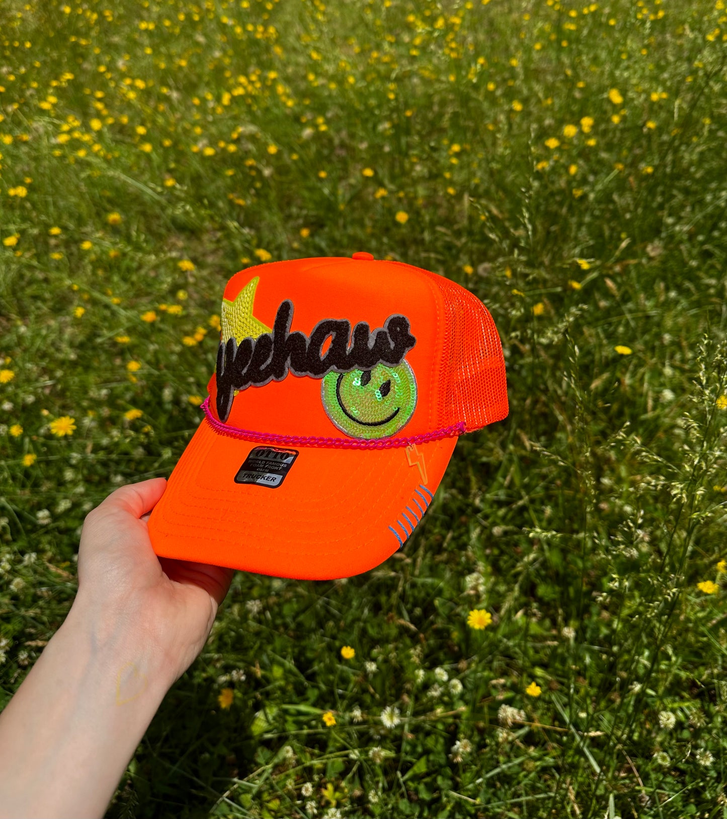 Yeehaw Neon Orange Trucker Hat
