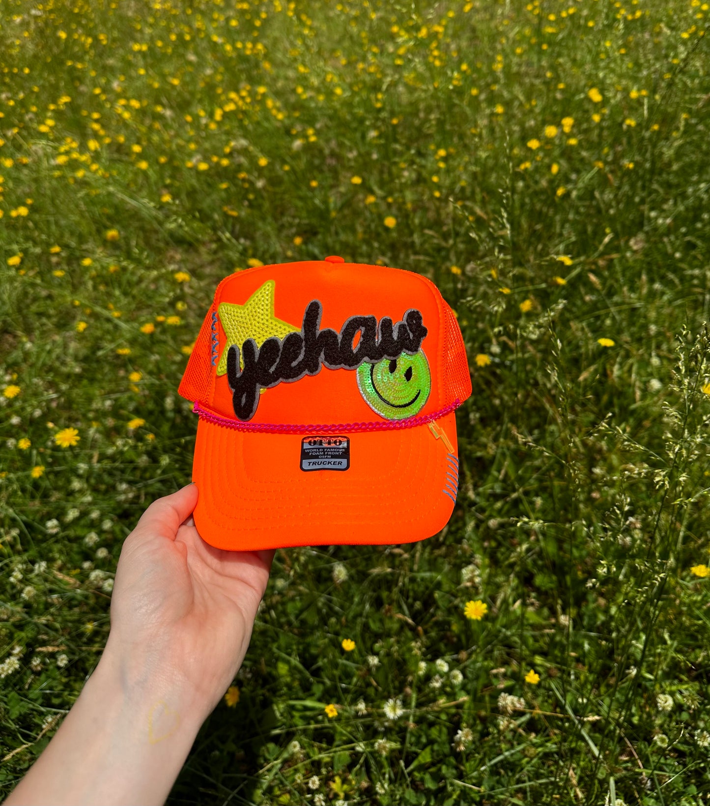 Yeehaw Neon Orange Trucker Hat