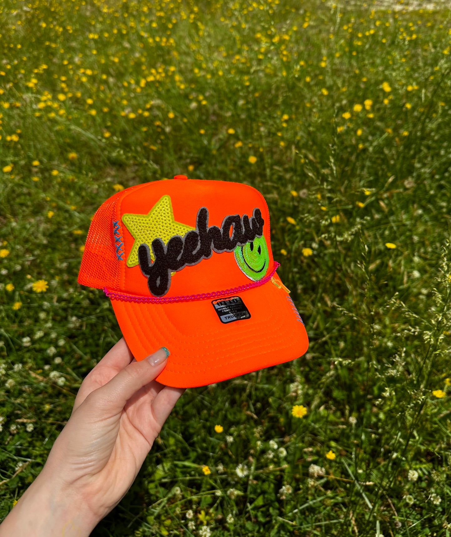 Yeehaw Neon Orange Trucker Hat