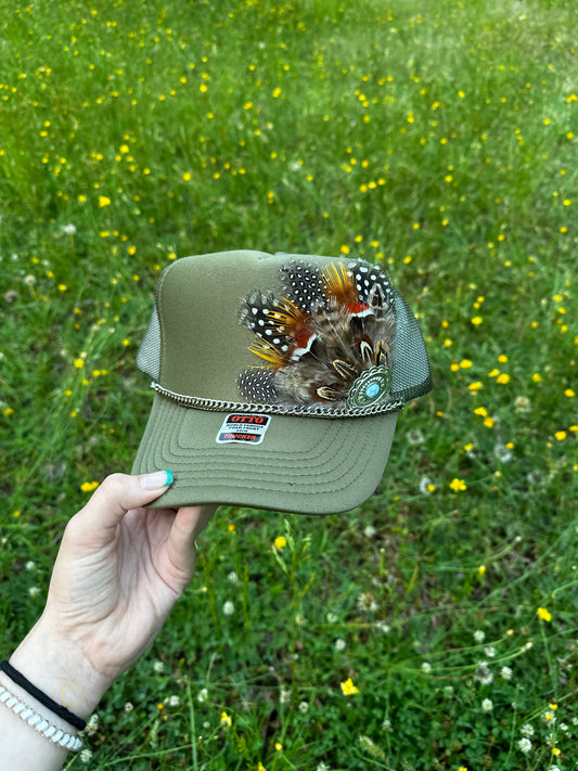 Feather Trucker Hat